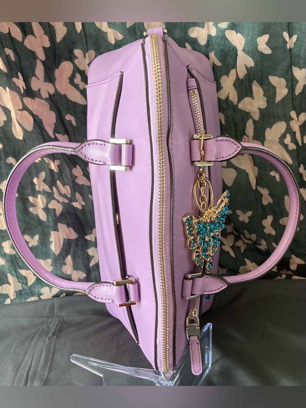 kate spade Louise Dome Satchel in Lilac Saffiano Leather - Picture 5 of 12